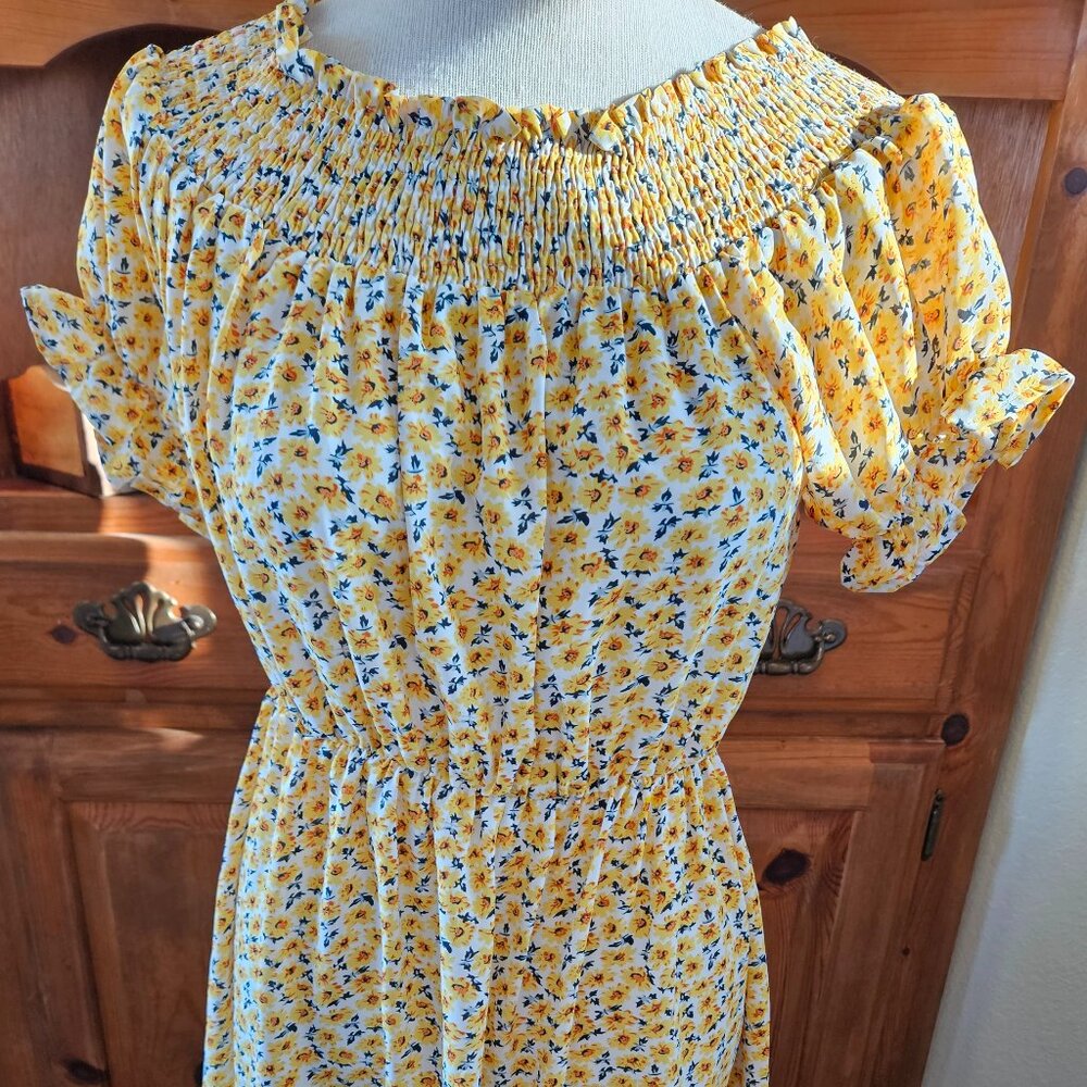 Yellow Floral Umgee Mini Dress